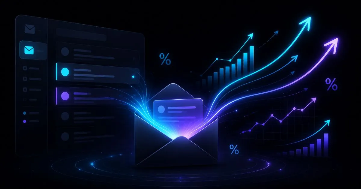 Strategia email marketing — dashboard con metriche di apertura e conversione
