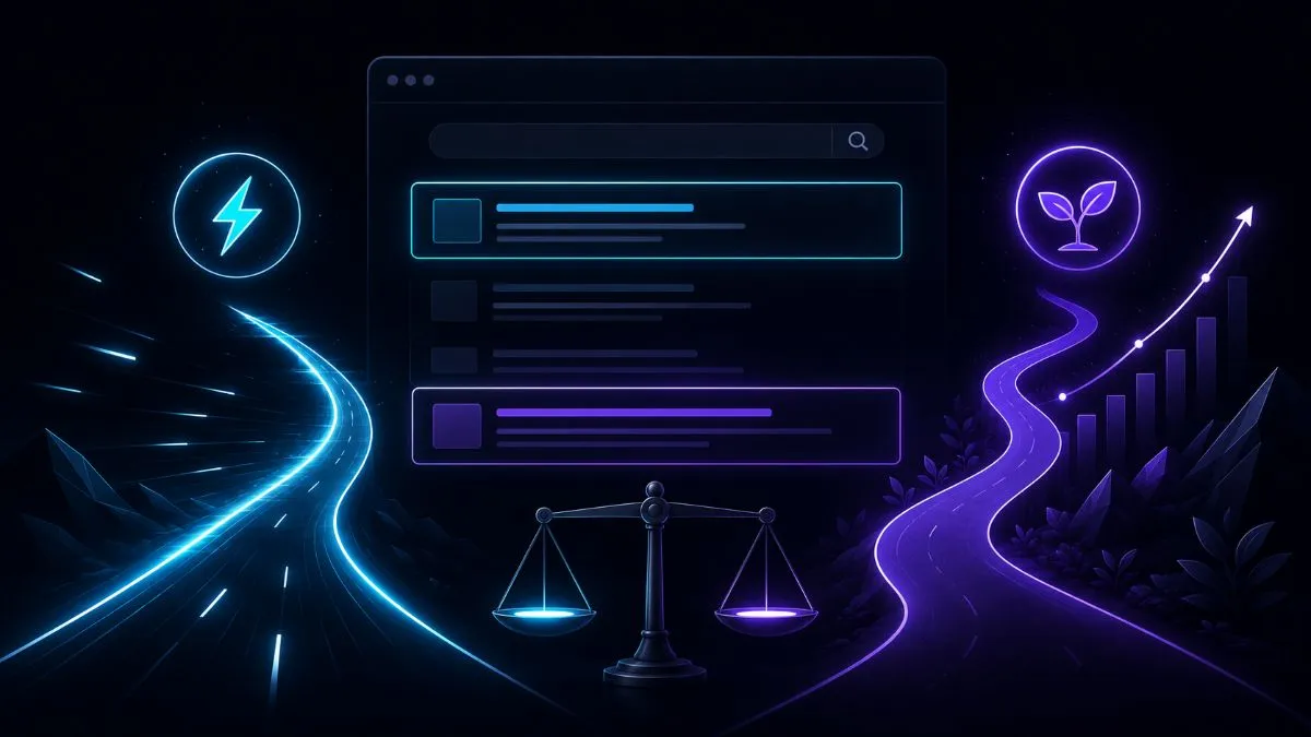Google Ads vs SEO — confronto visivo tra traffico a pagamento e organico