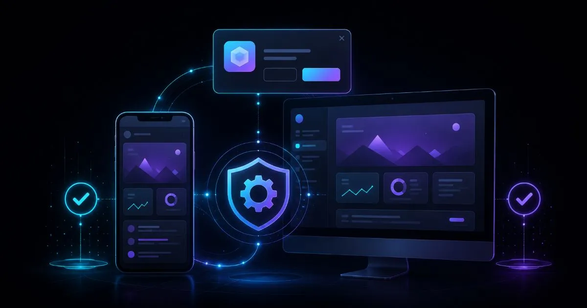 Progressive Web App — smartphone con icona PWA installata e indicatori di performance